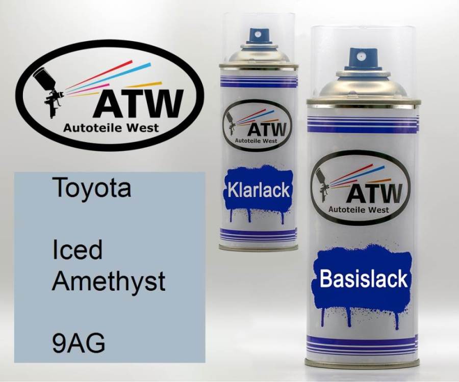 Toyota, Iced Amethyst, 9AG: 400ml Sprühdose + 400ml Klarlack - Set, von ATW Autoteile West.